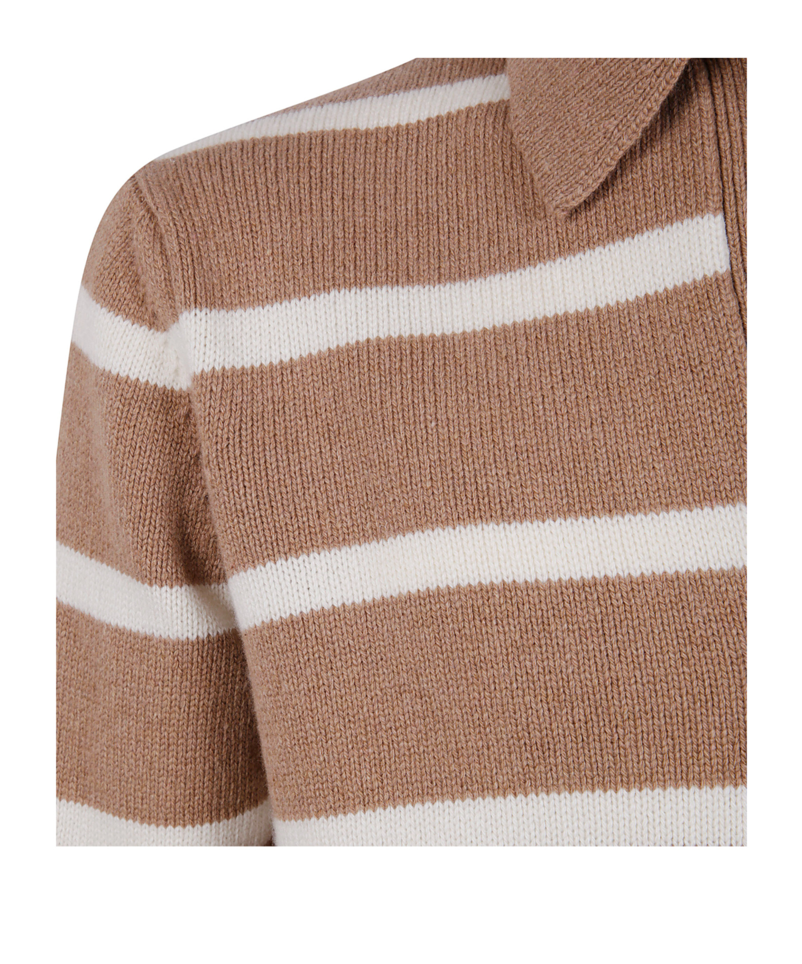 Lardini Striped Knit Polo Sweater For Men In Brown