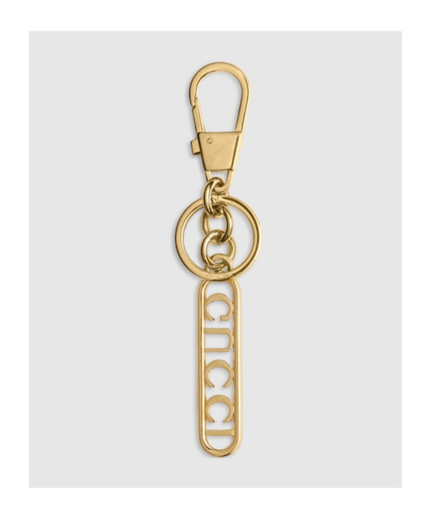 Gucci Script Keychain In Nude