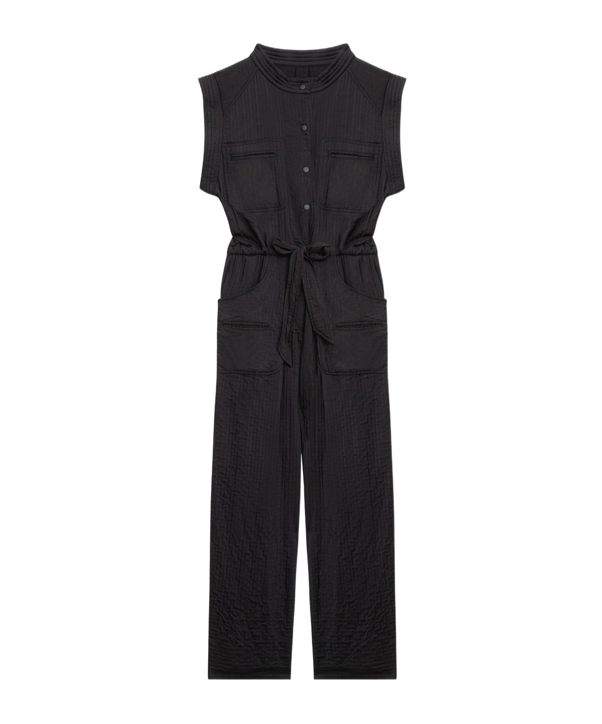 Isabel Marant Étoile Suzie Belted Voile Jumpsuit In Black