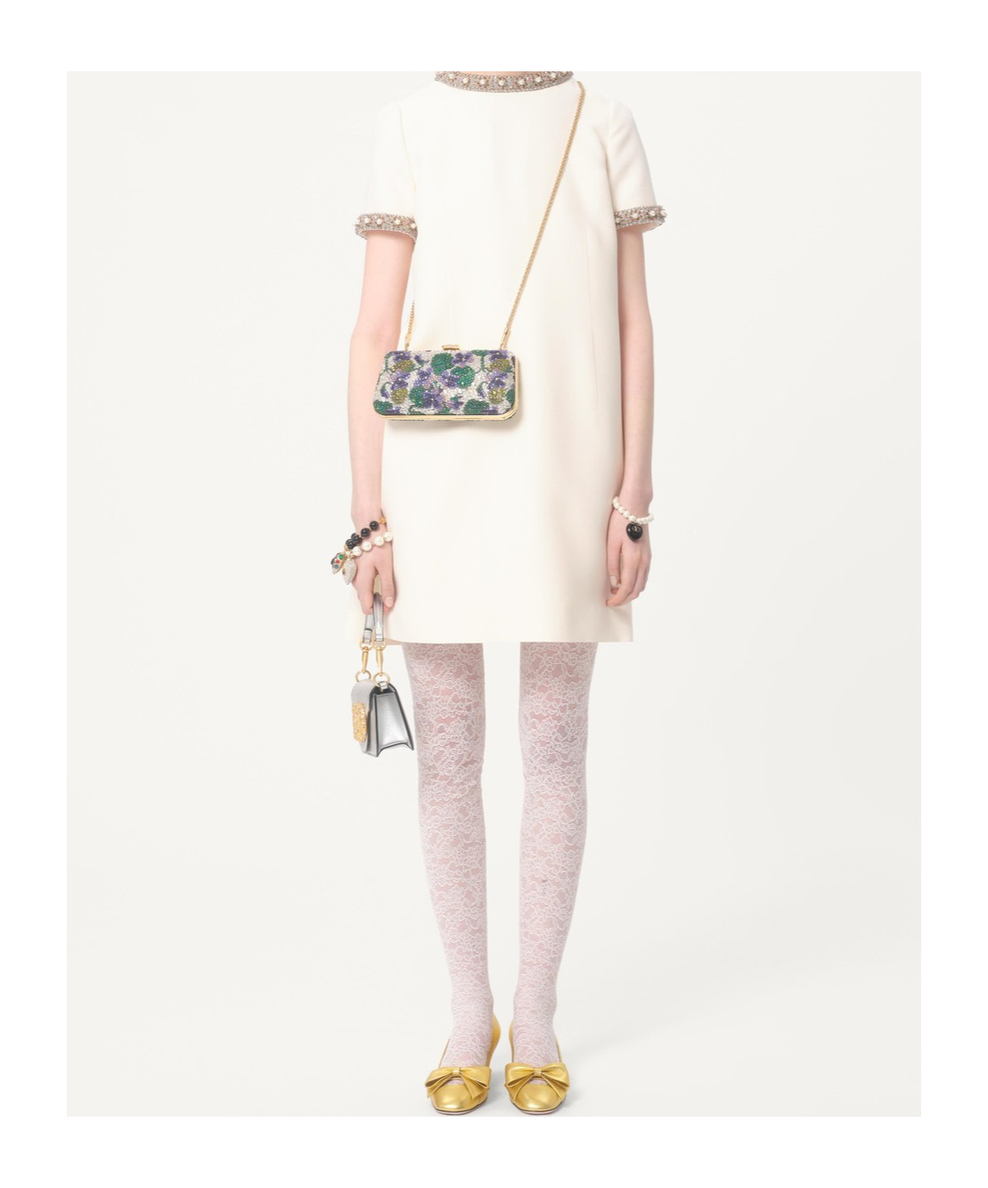 Valentino Short Sleeve Dress In White