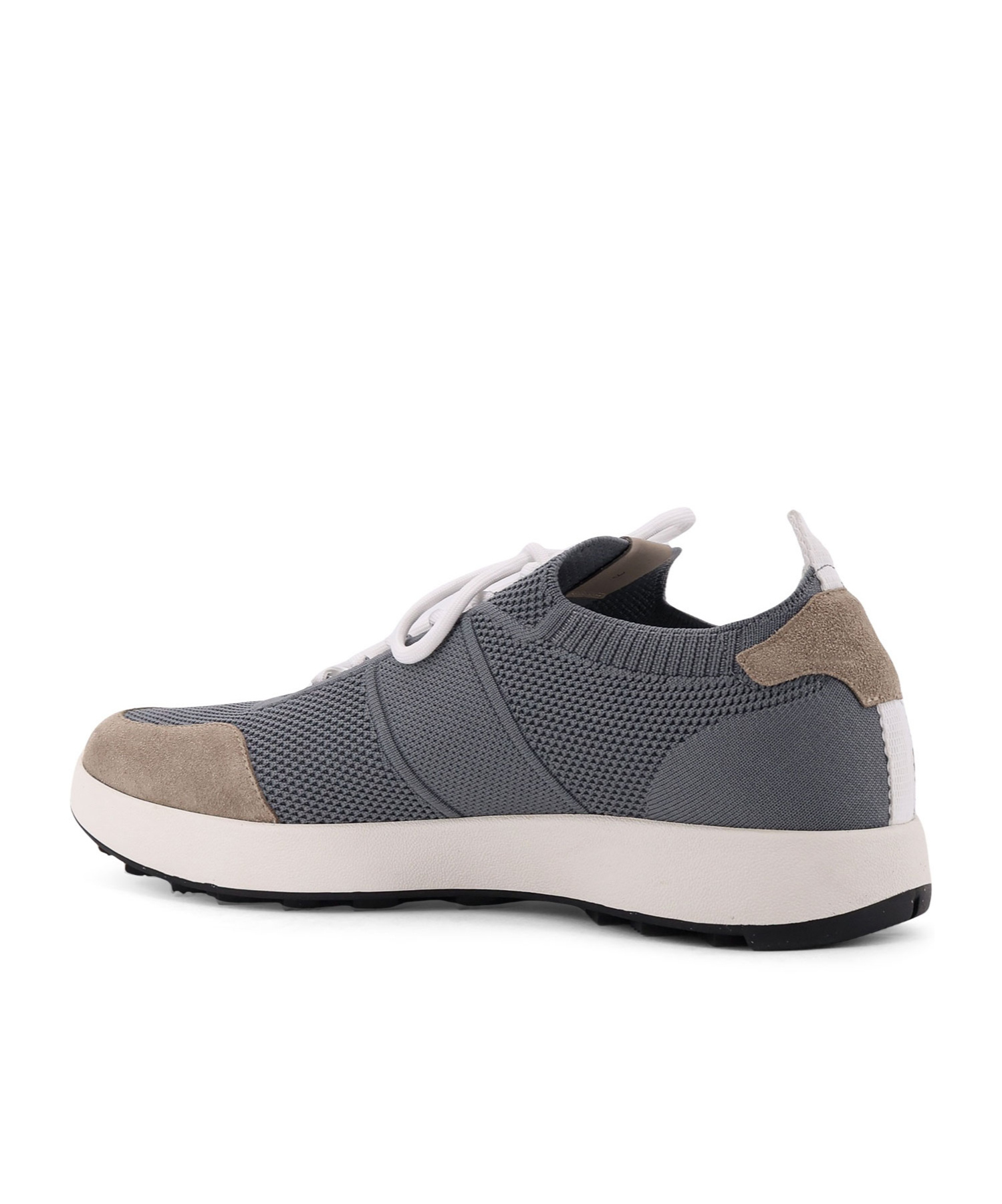 Kiton Low-top Mesh Sneakers With Suede Profiles In Gray