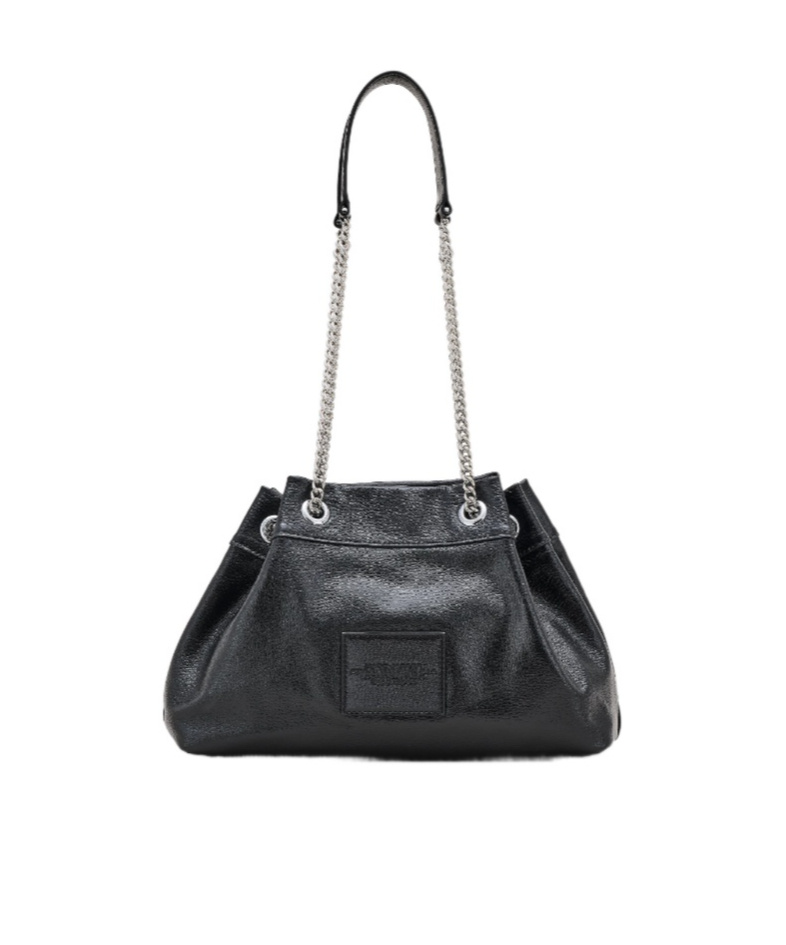 Marc Jacobs Structured Black Shoulder Bag With Drawstring Closure