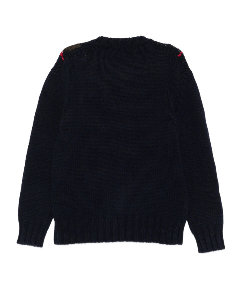Baracuta Argyle Patterned Crew Neck Knit Sweater In Black