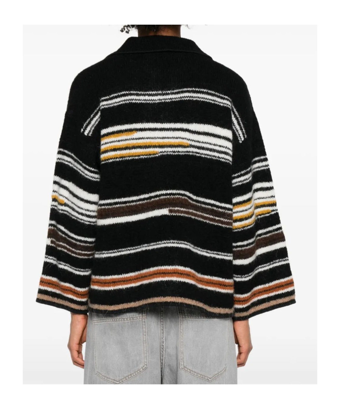 Missoni Oversized Striped Intarsia Sweater In Black