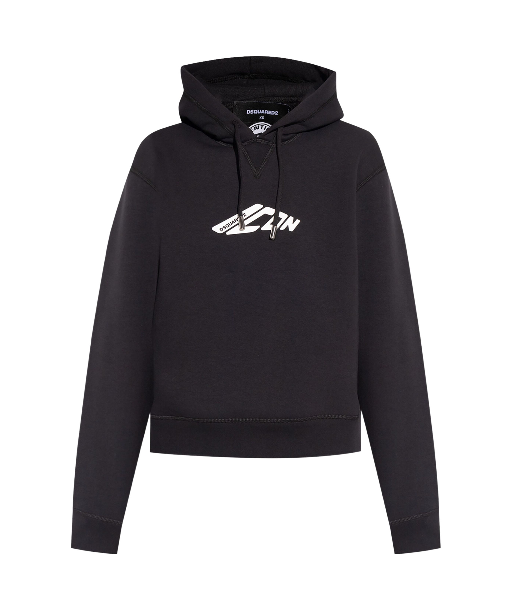 Dsquared2 D2 Logo Printed Drawstring Hoodie In Black