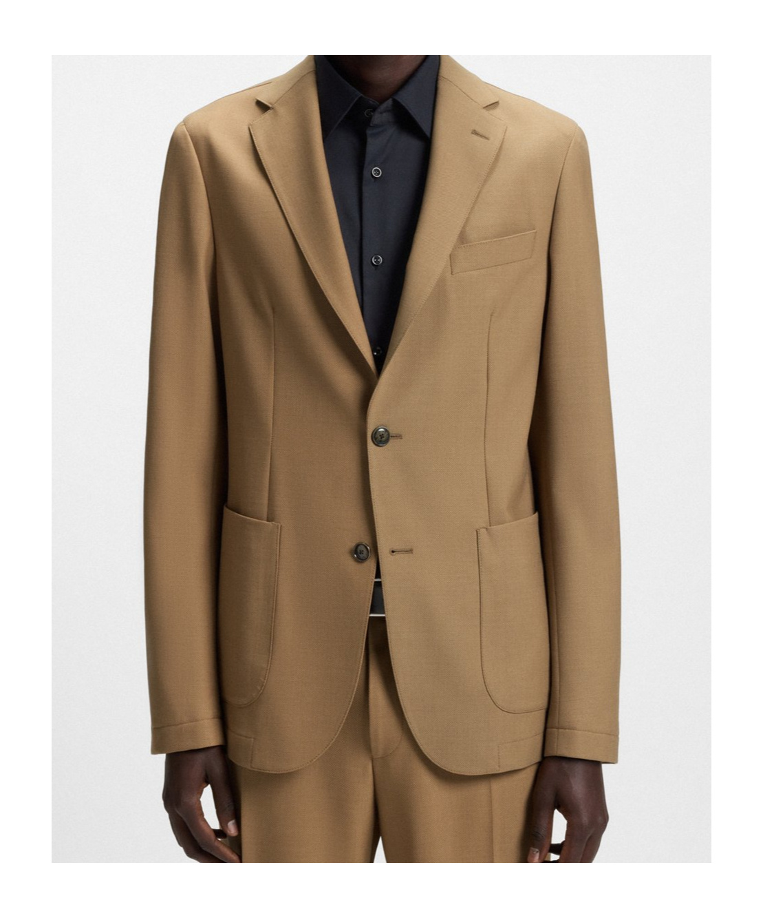 Hugo Boss Single Breasted Blazer In Brown
