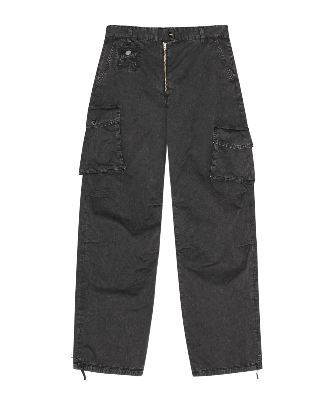 Ganni Women Organic Cotton Cargo Trousers In Black