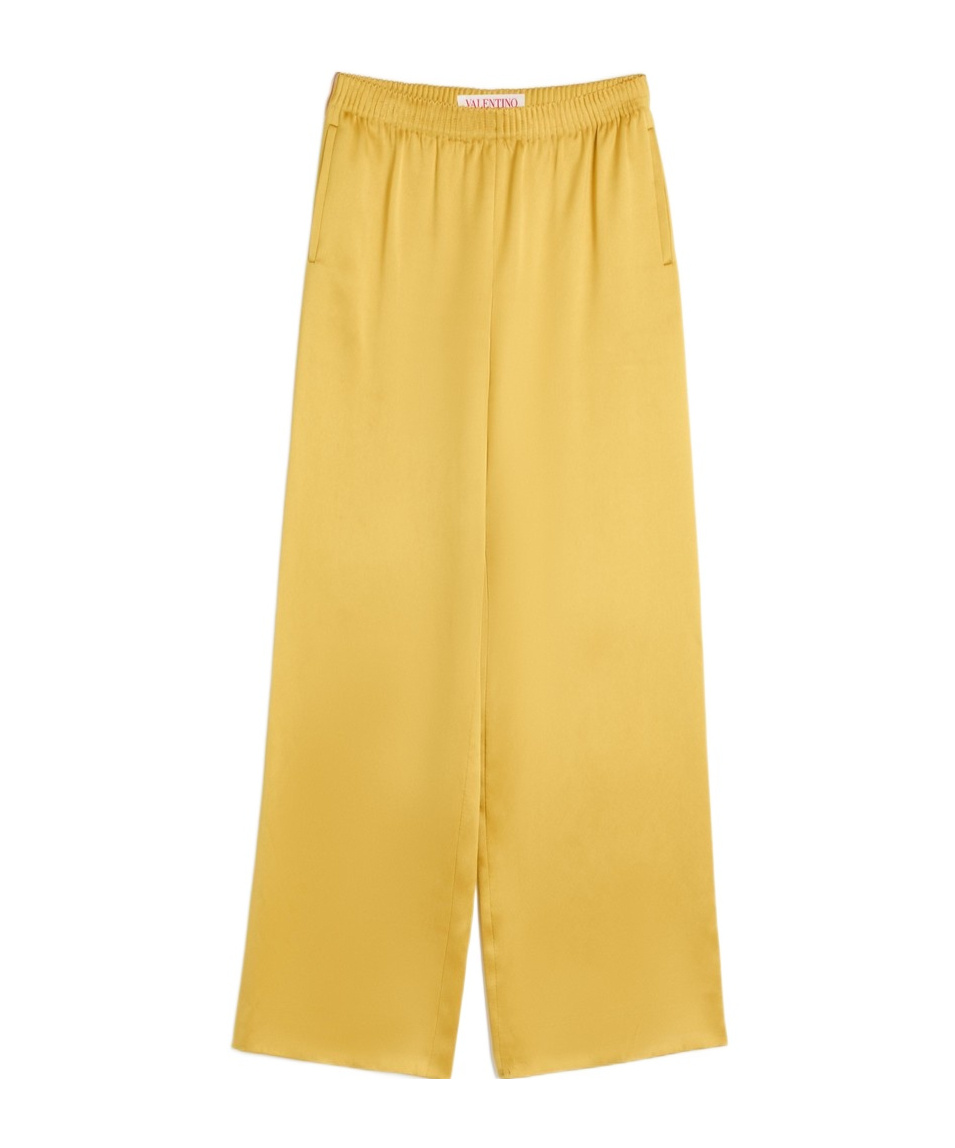 Valentino Pantalon En Double Duchesse Femme Or 38 In Medallion