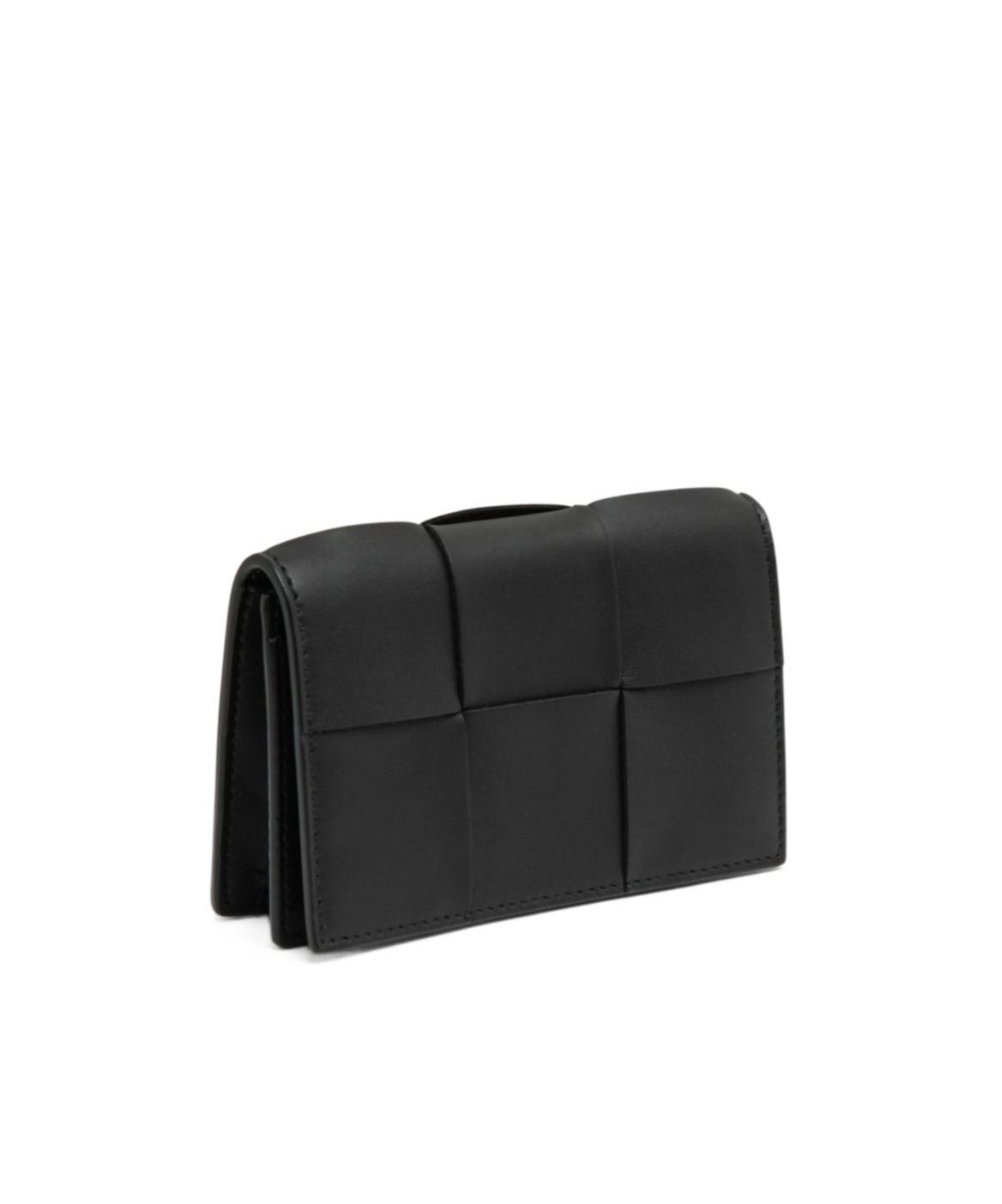 Bottega Veneta Maxi Intrecciato Card Case In Black