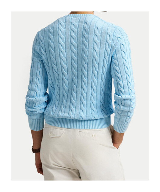 POLO RALPH LAUREN CABLE-KNIT COTTON SWEATER 