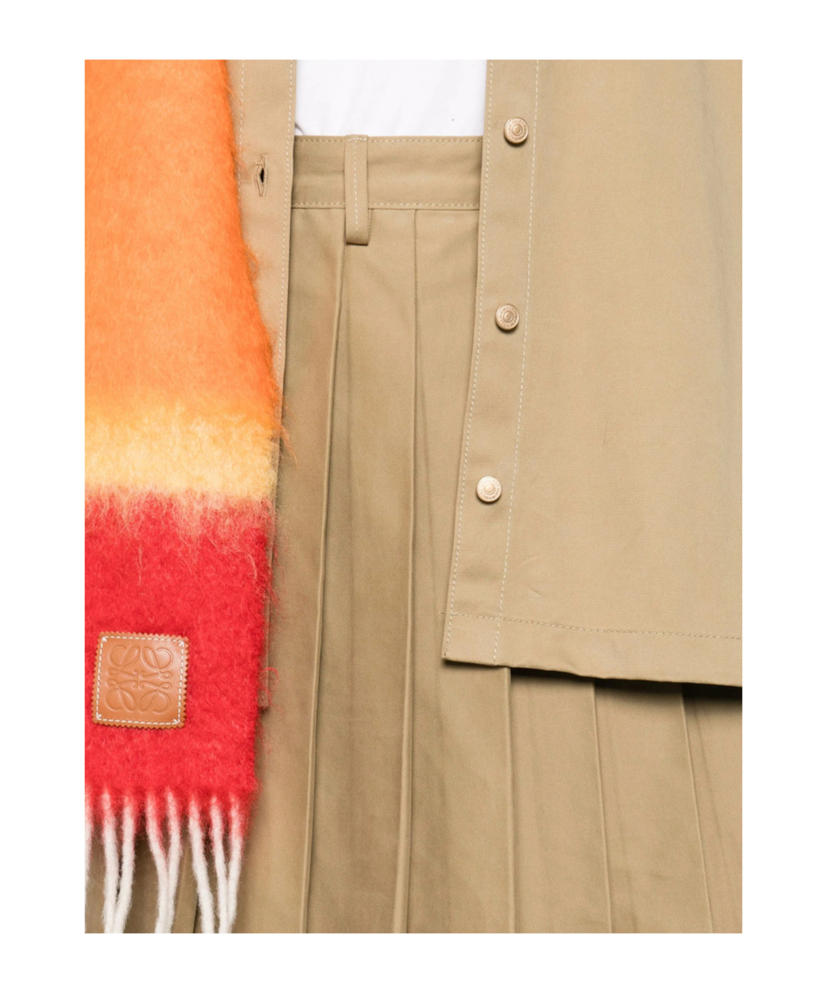7 For All Mankind Pleated Skirt In Brown