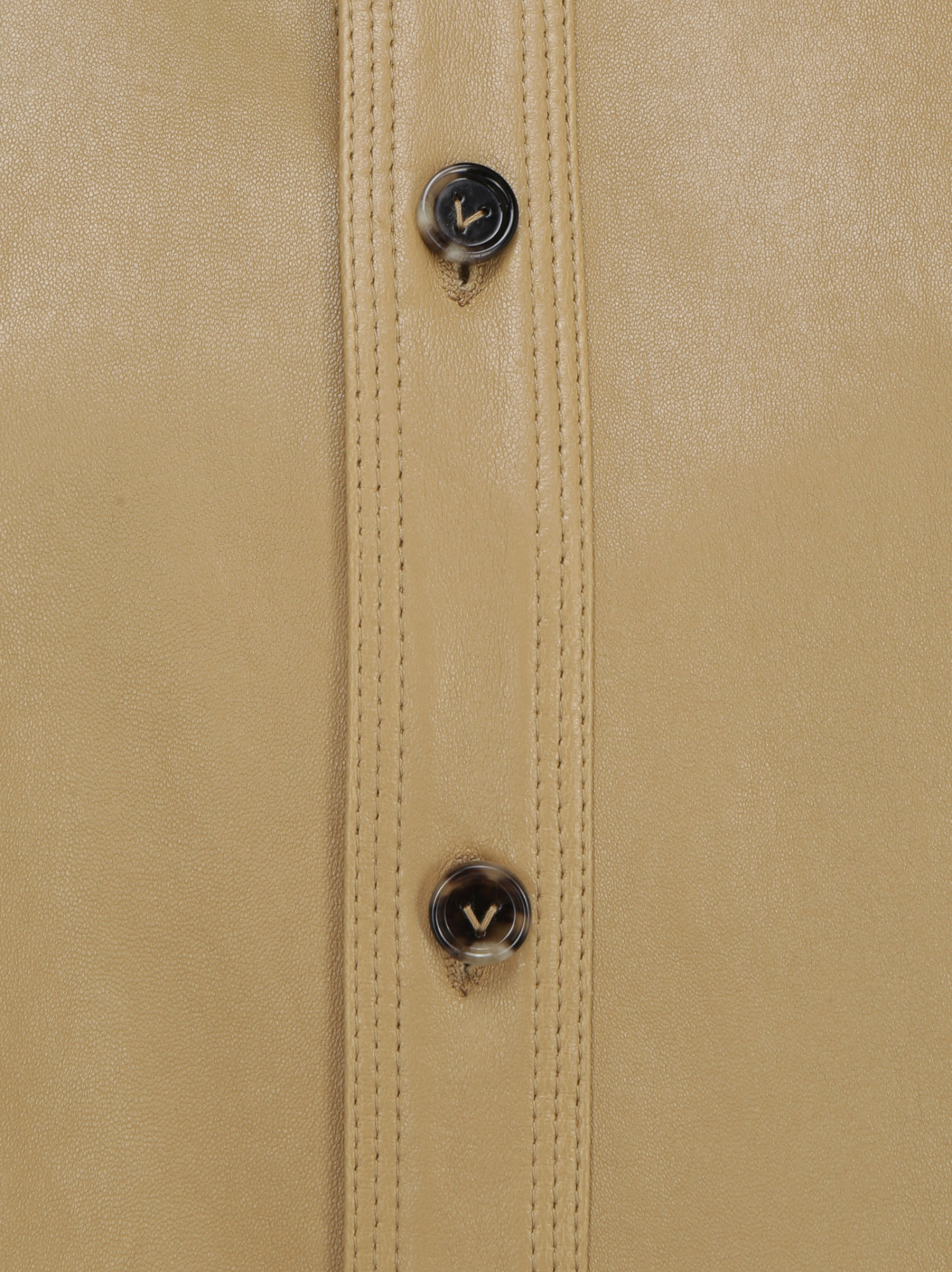 Bottega Veneta Short-sleeve Leather Shirt In Nude