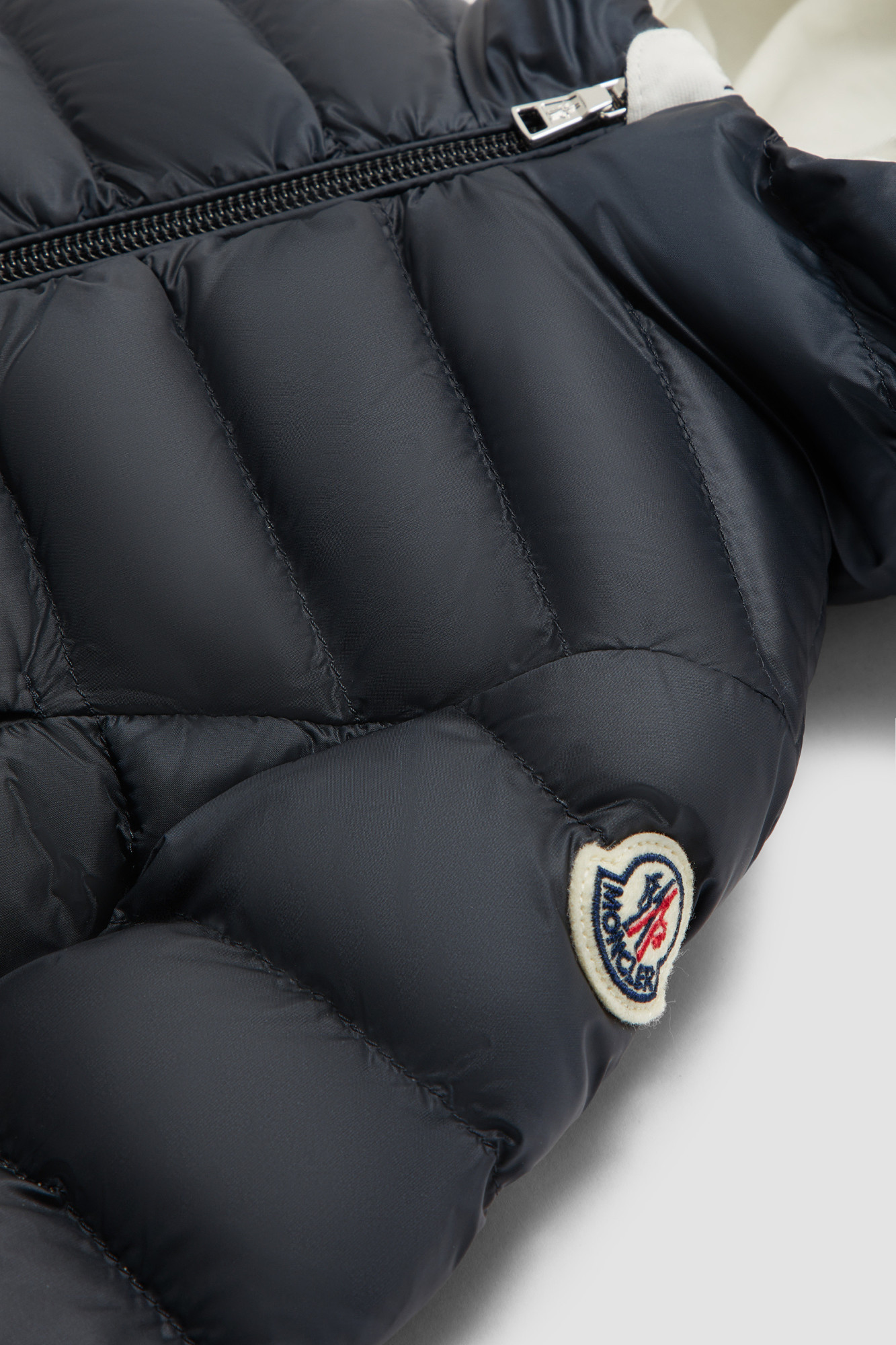 Moncler Hooded Down Jacket In Blue