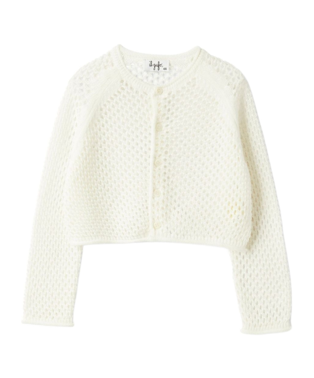 Shop Il Gufo Open-knit Cardigan In White