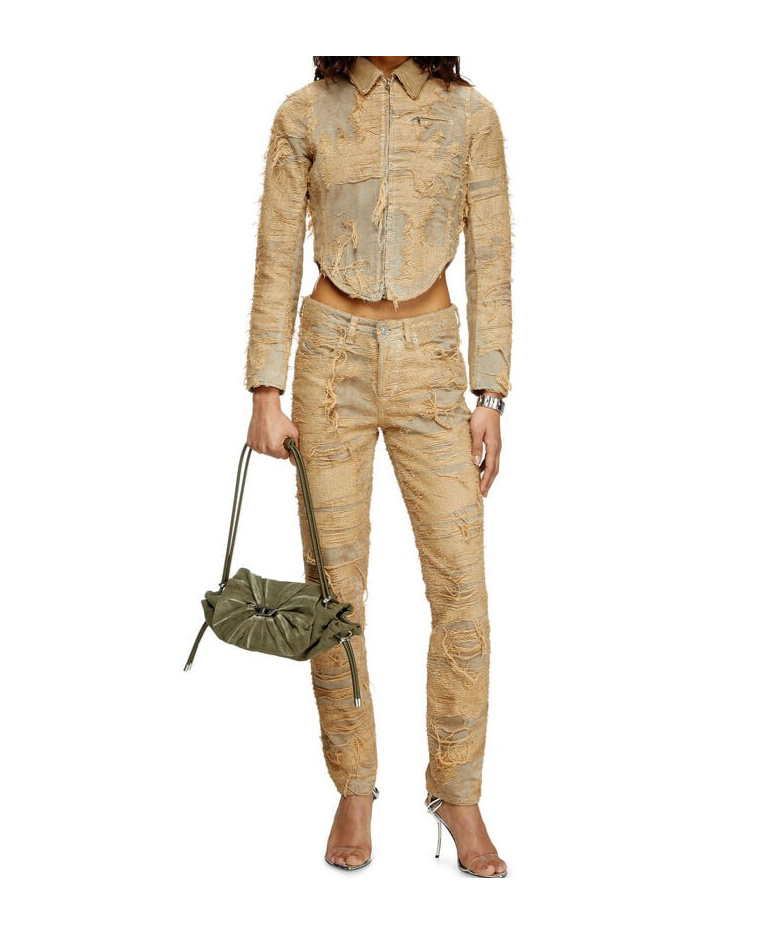 Diesel Cropped Jacket In Nude
