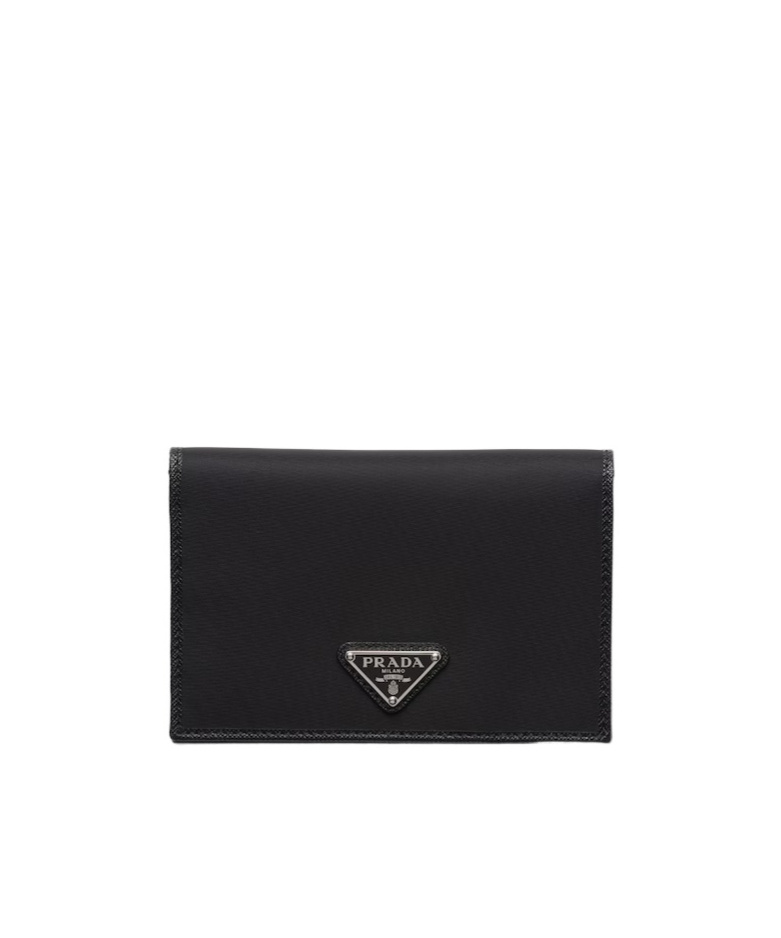 Prada Re-nylon Passport Holder In Black