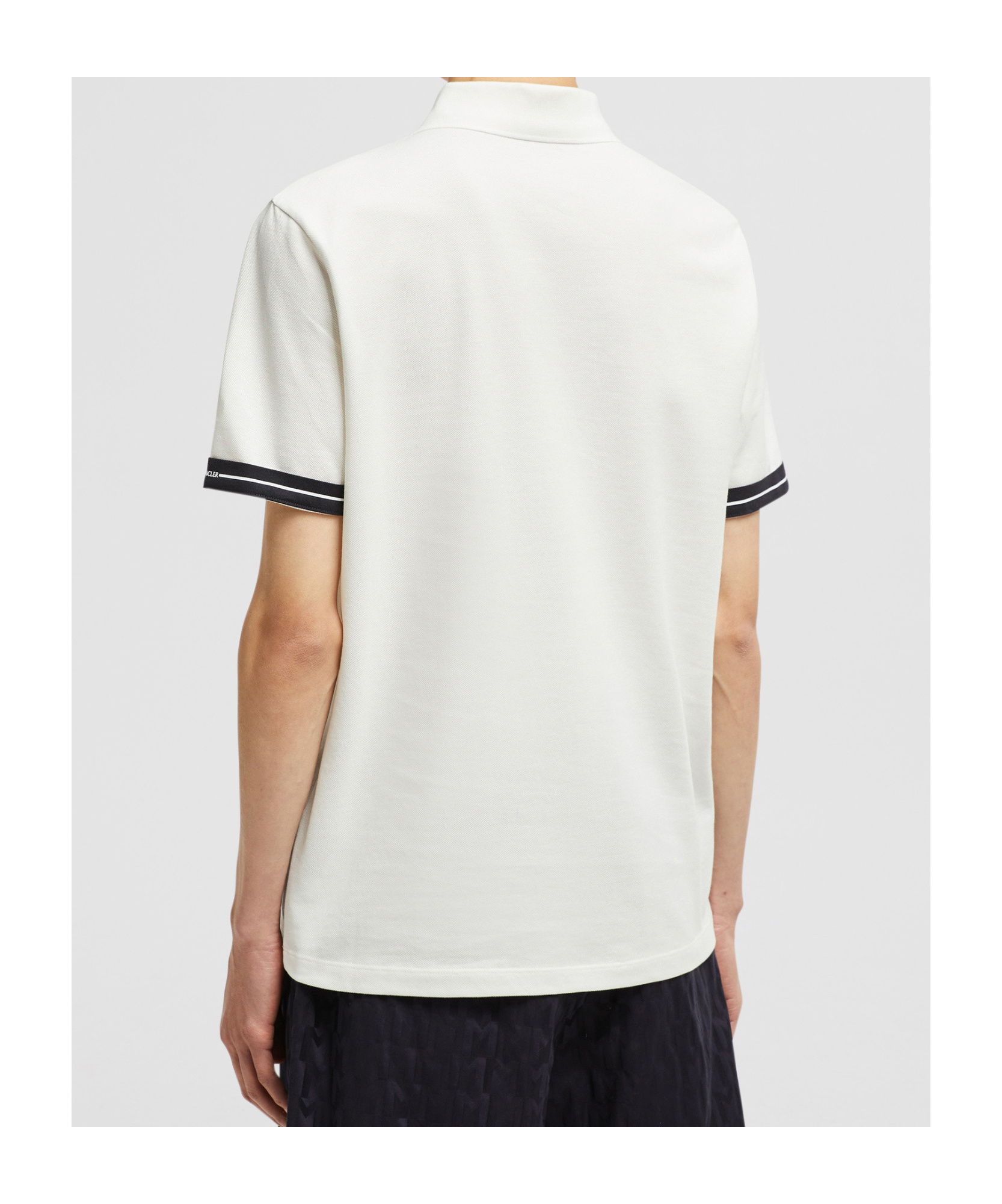 Moncler Polo Shirt With Lapel Short Sleeve In White