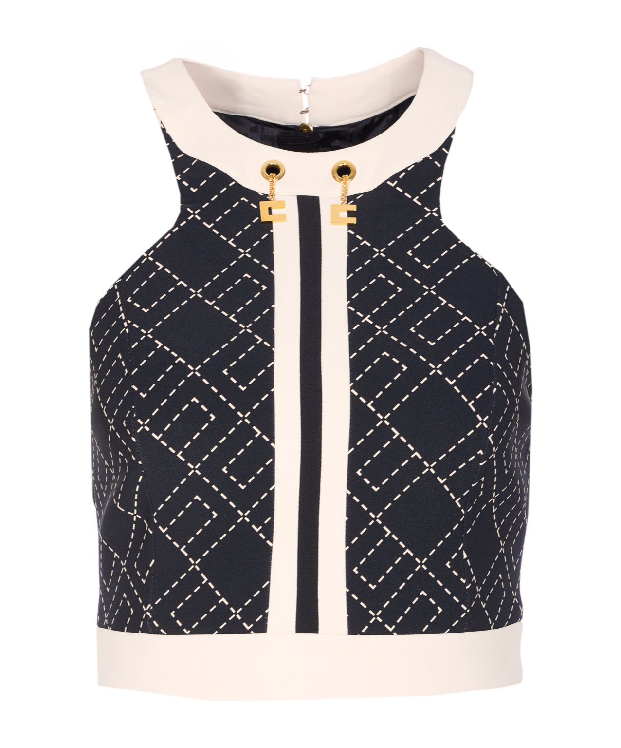 Elisabetta Franchi Sleeveless Vest In Black