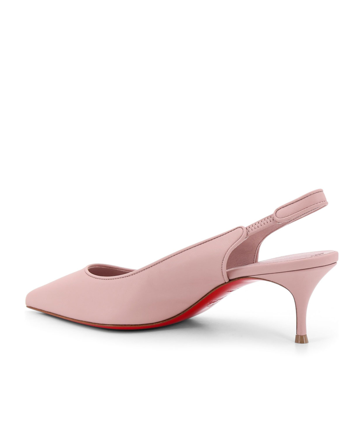 Christian Louboutin Sporty Kate Leather Slingback With Metal Monogram In Pink