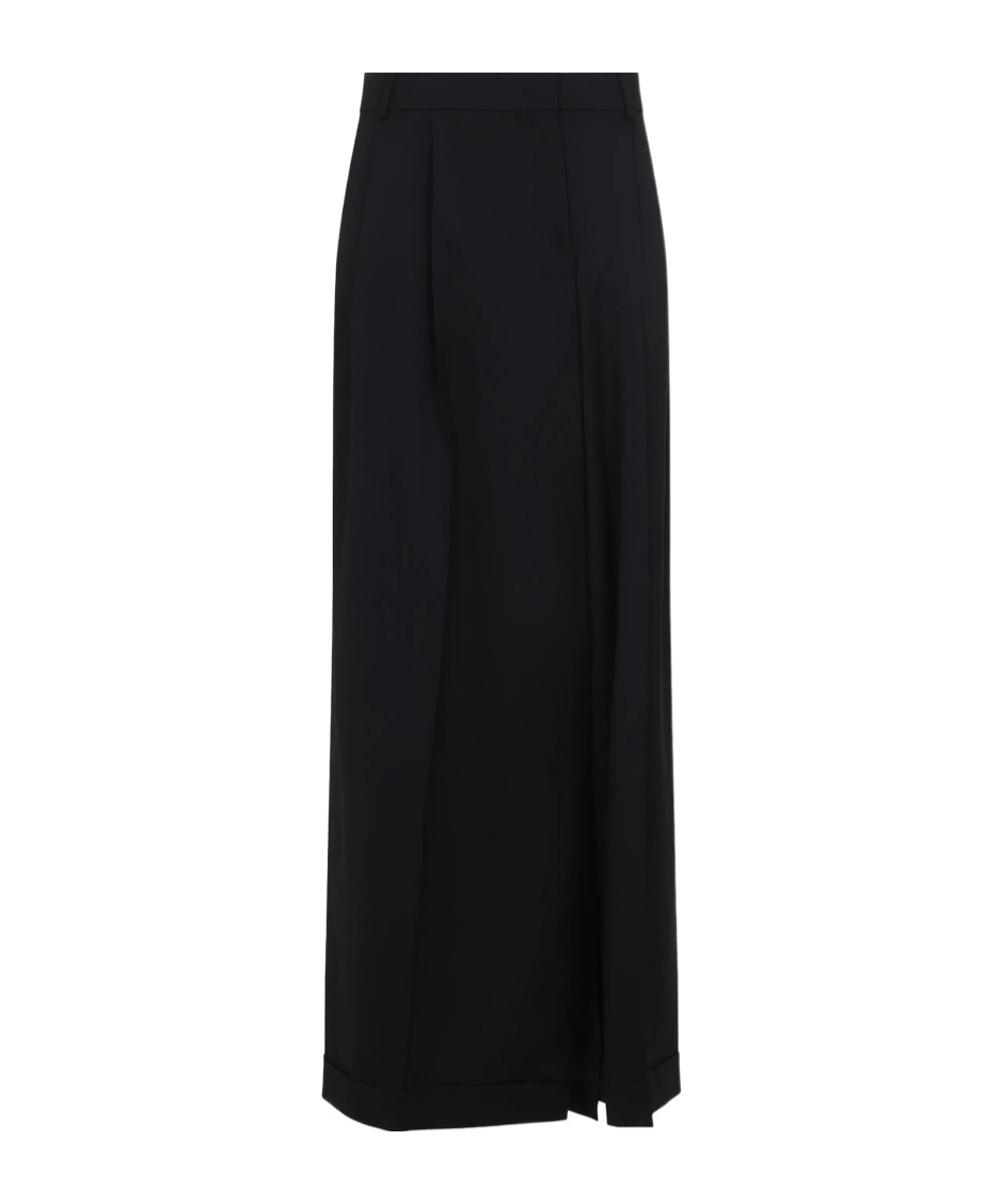 Moschino High-waisted Black Maxi Skirt With Pleated Design In Black