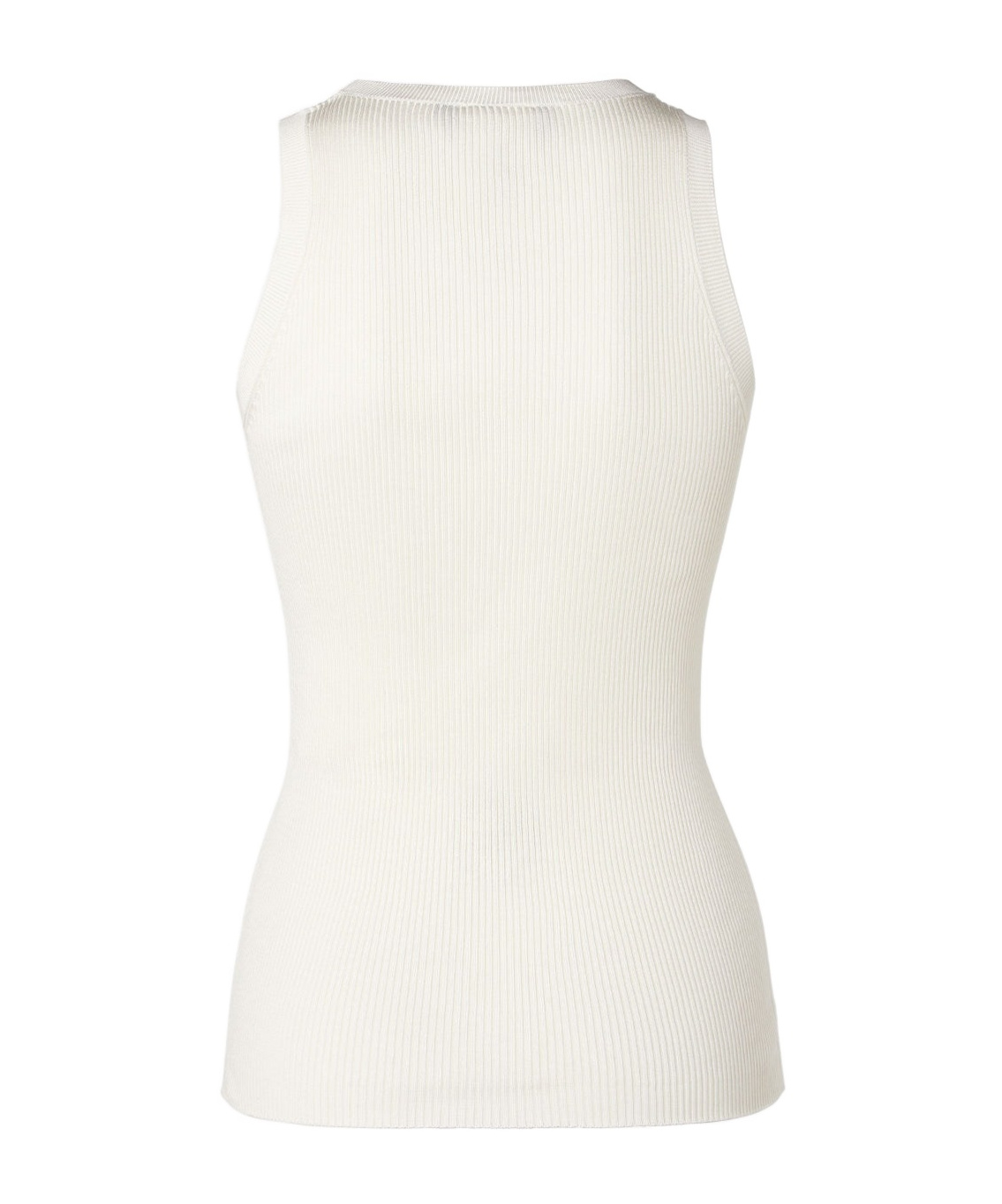 Fendi Ivory Ribbed Top In Silk Blend In White