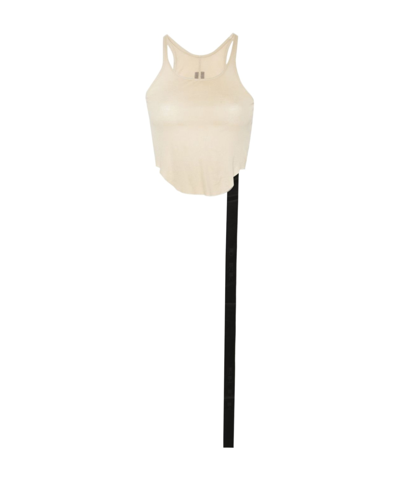 Rick Owens Drkshdw Asymmetric Cotton Cropped Top In Nude