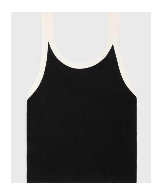 Celine Cropped Tank Top In Cotton Jersey