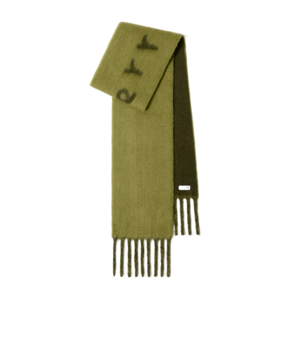Burberry Womens Acre Reversible Logo-jacquard Alpaca-blend Scarf In Green