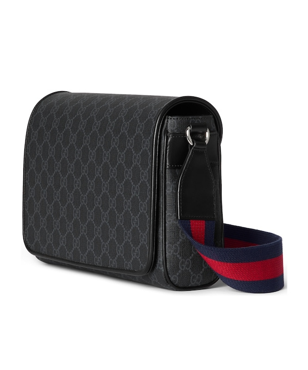 Gucci Men's Gg Medium Black/gray Shoulder Bag | 792124fadja In Black