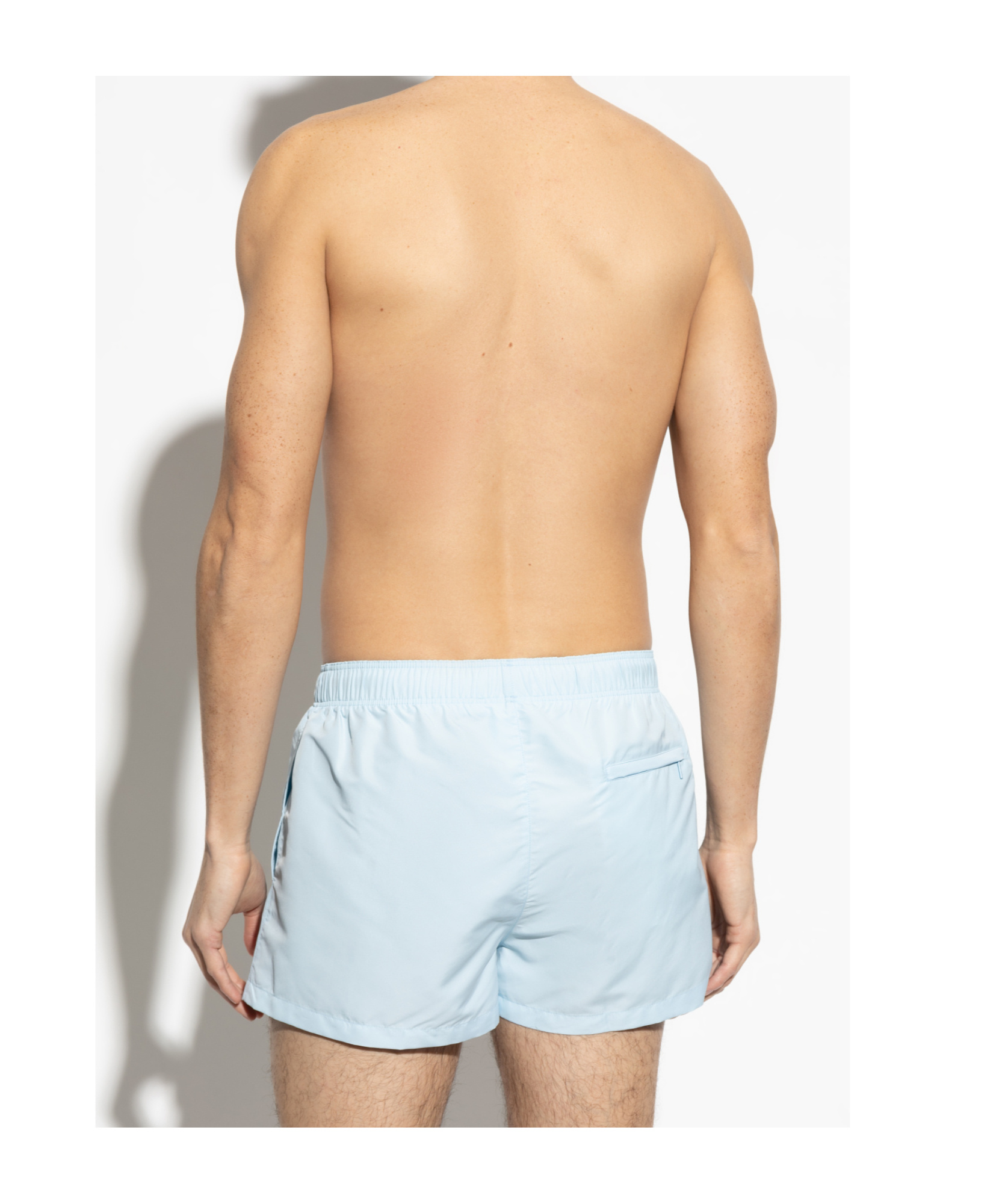 Versace Blue Embroidered Medusa Swim Shorts In Blue