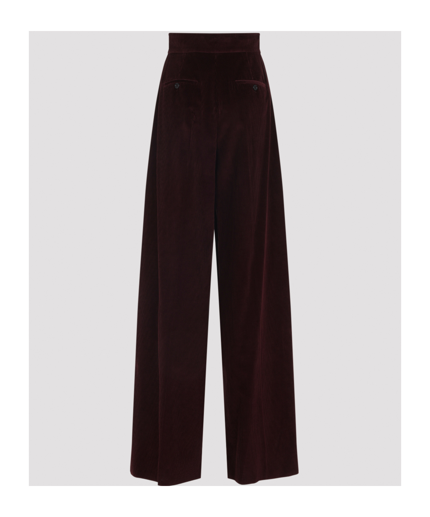 Max Mara High Waist Velvet Wide Leg Trousers In Black