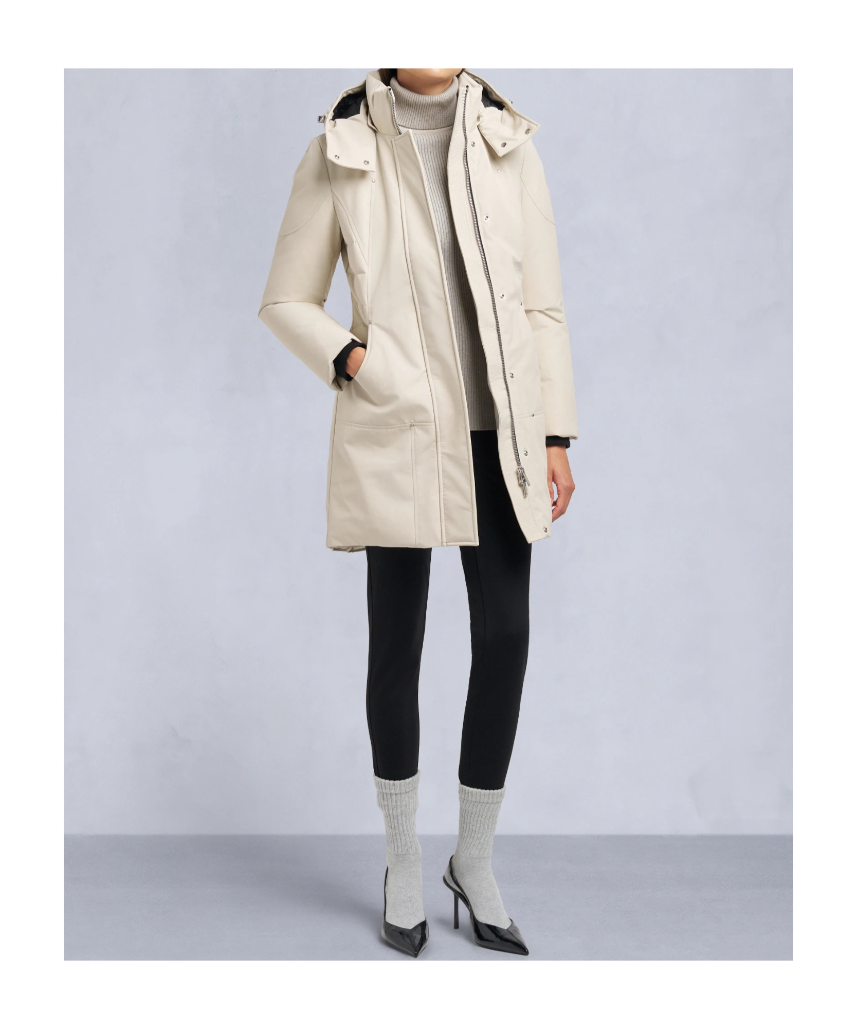 Moose Knuckles Cloud Shearling Parka In White