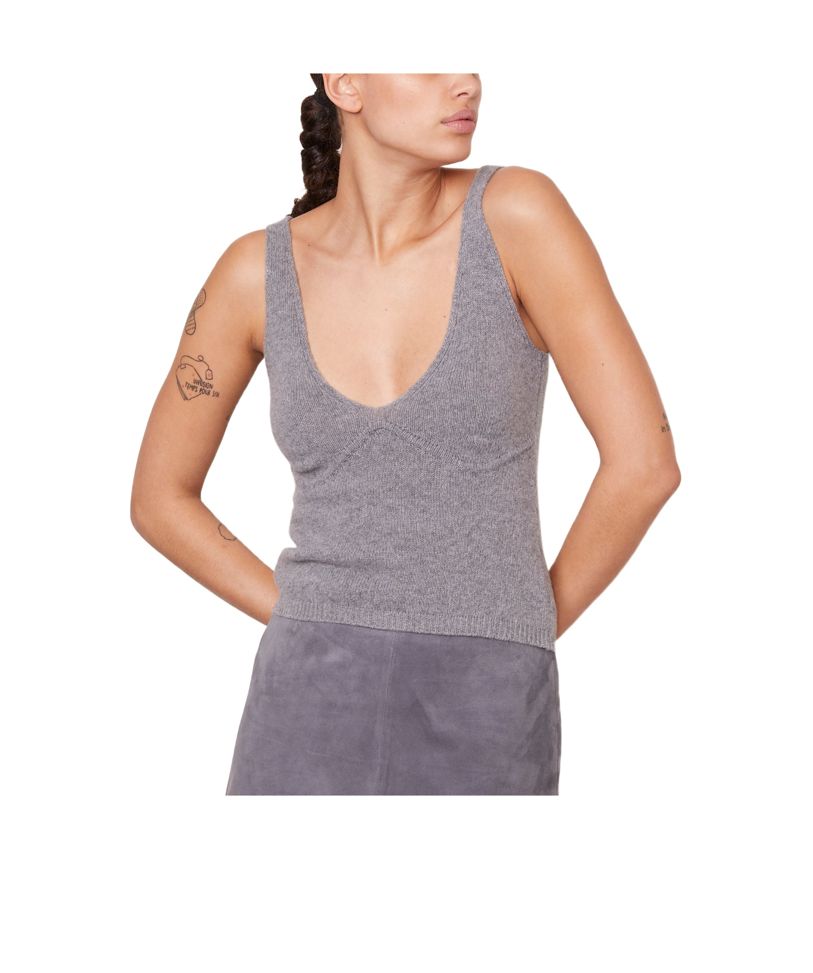Shop Officine Generale Loane Tank Top In Gray