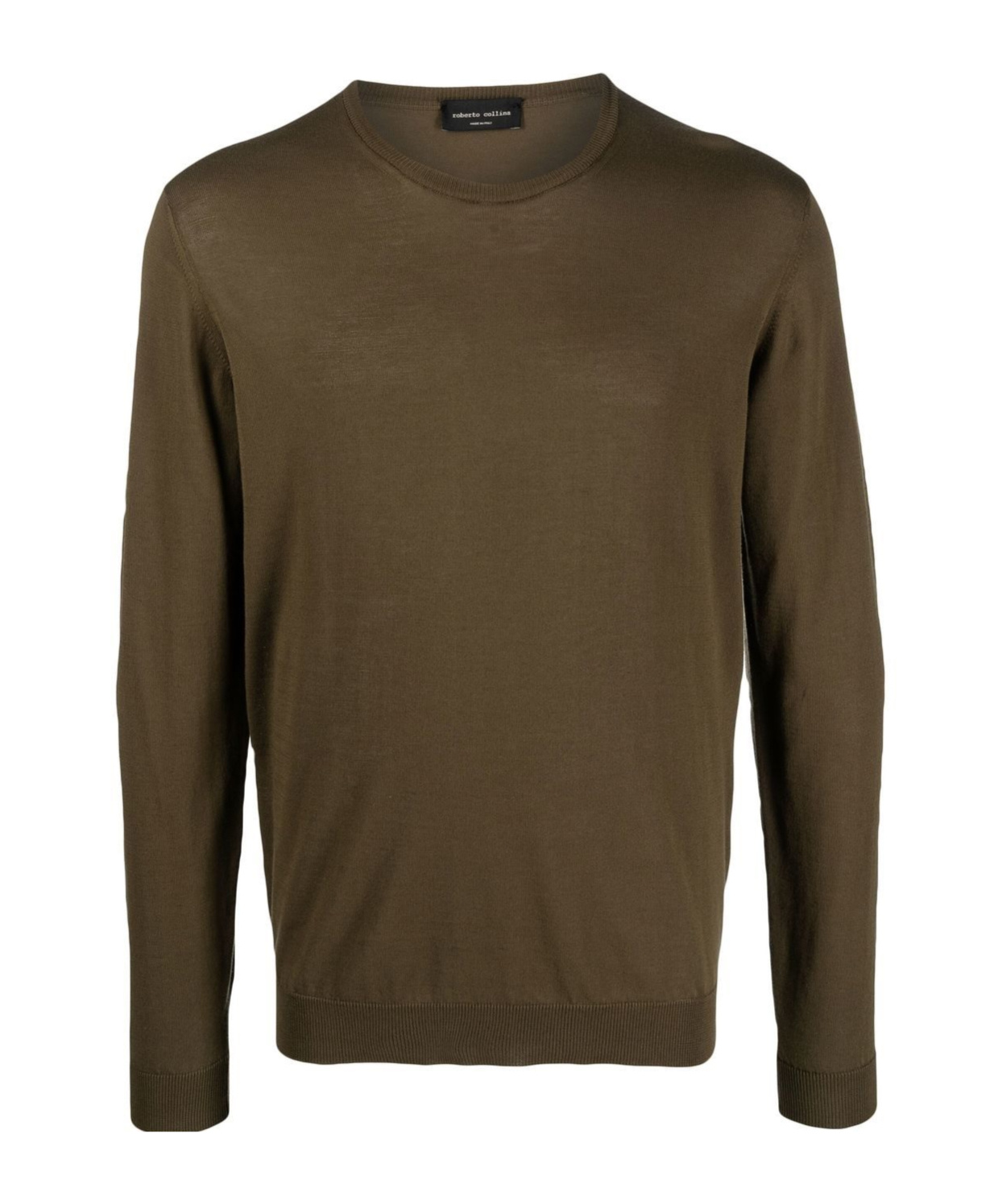 Roberto Collina Long-sleeved Round Neck Sweater In Green