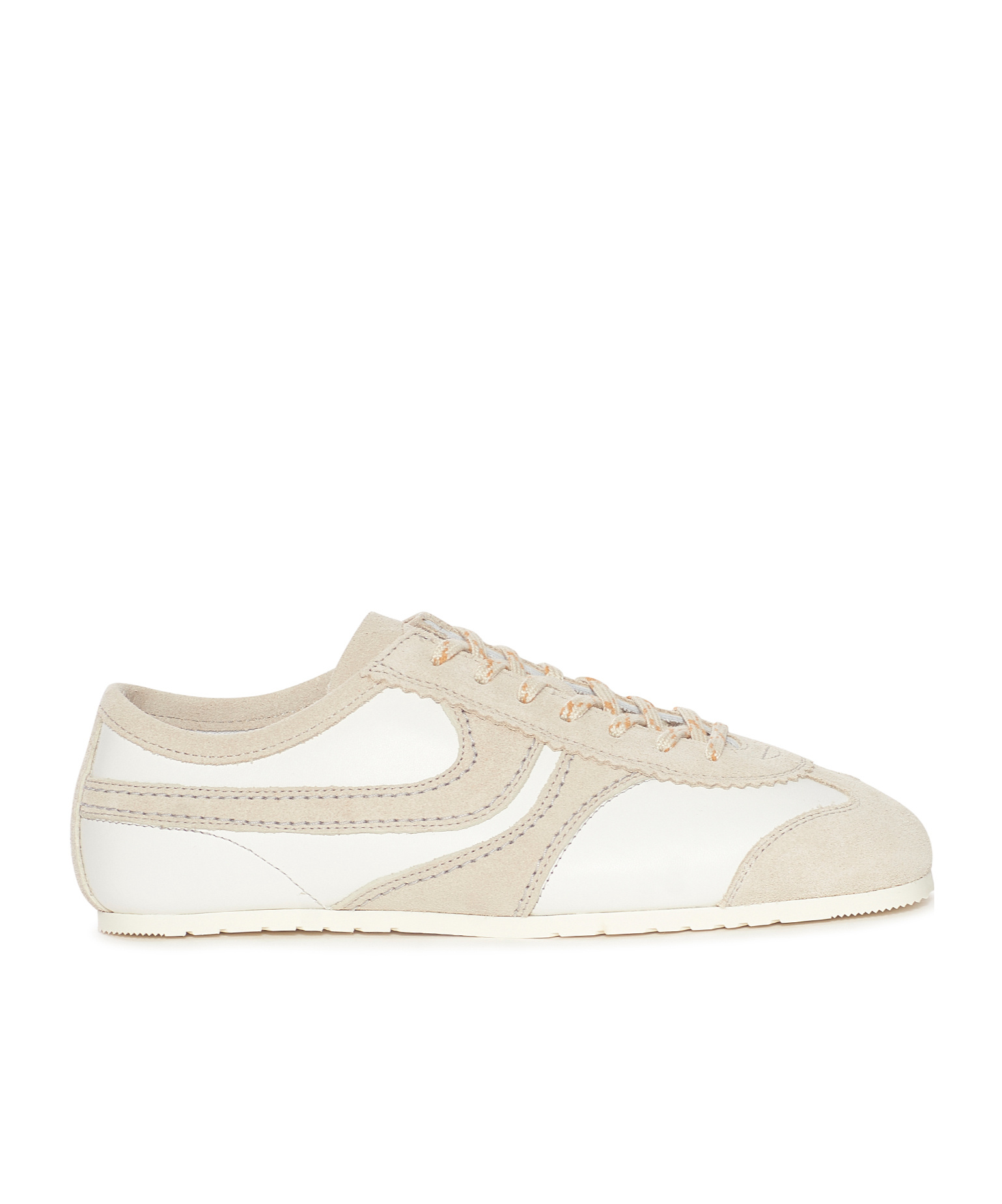 Dries Van Noten Suede-trimmed Leather Sneakers Shoes In White