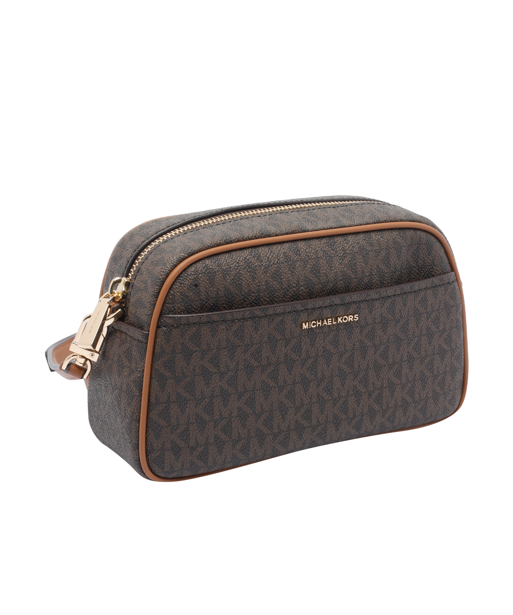 Michael Kors Jet Set Monogram Cross Body Bag In Black