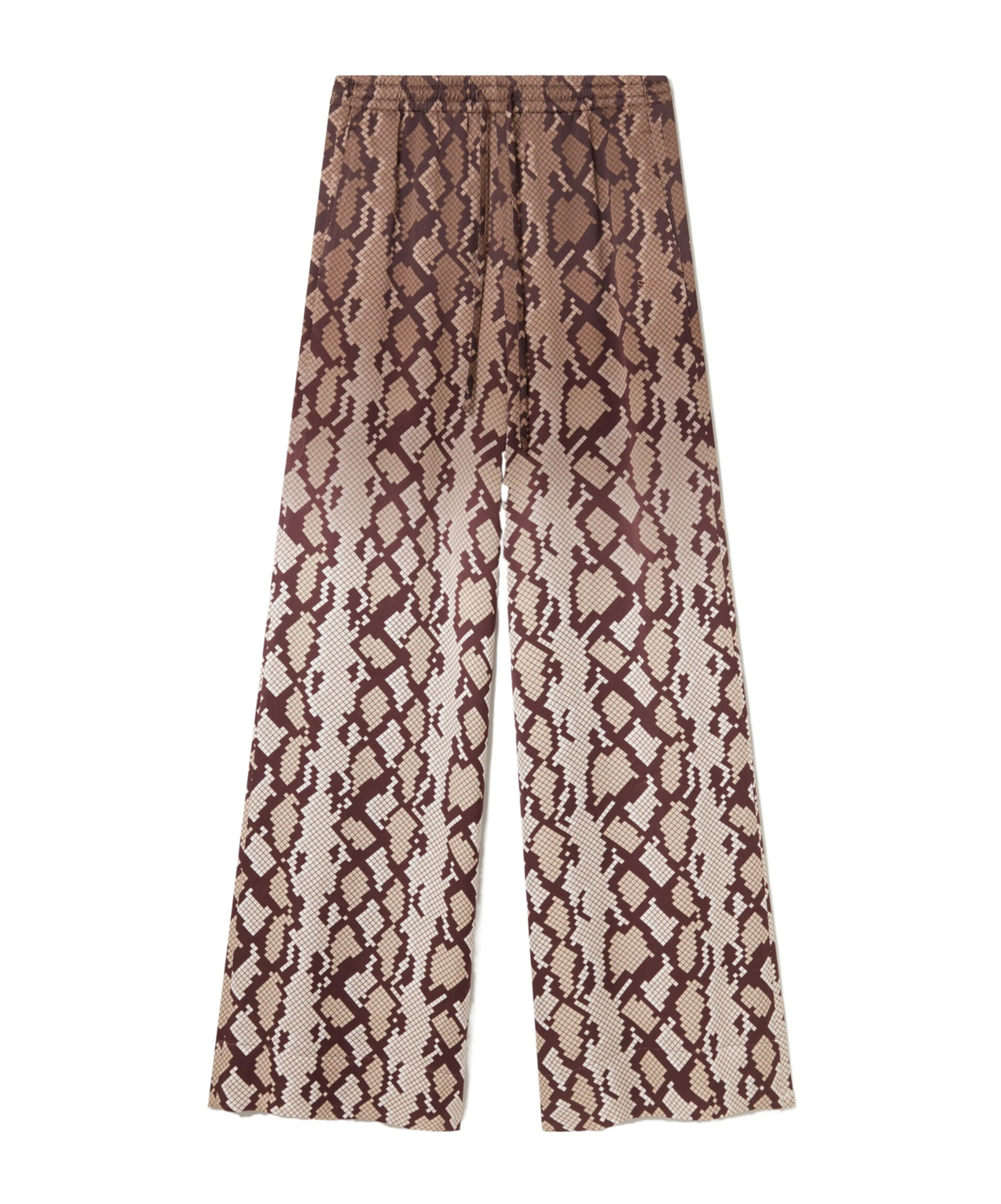 Stella Mccartney Snake Print Oversized Drawstring Pants In Brown