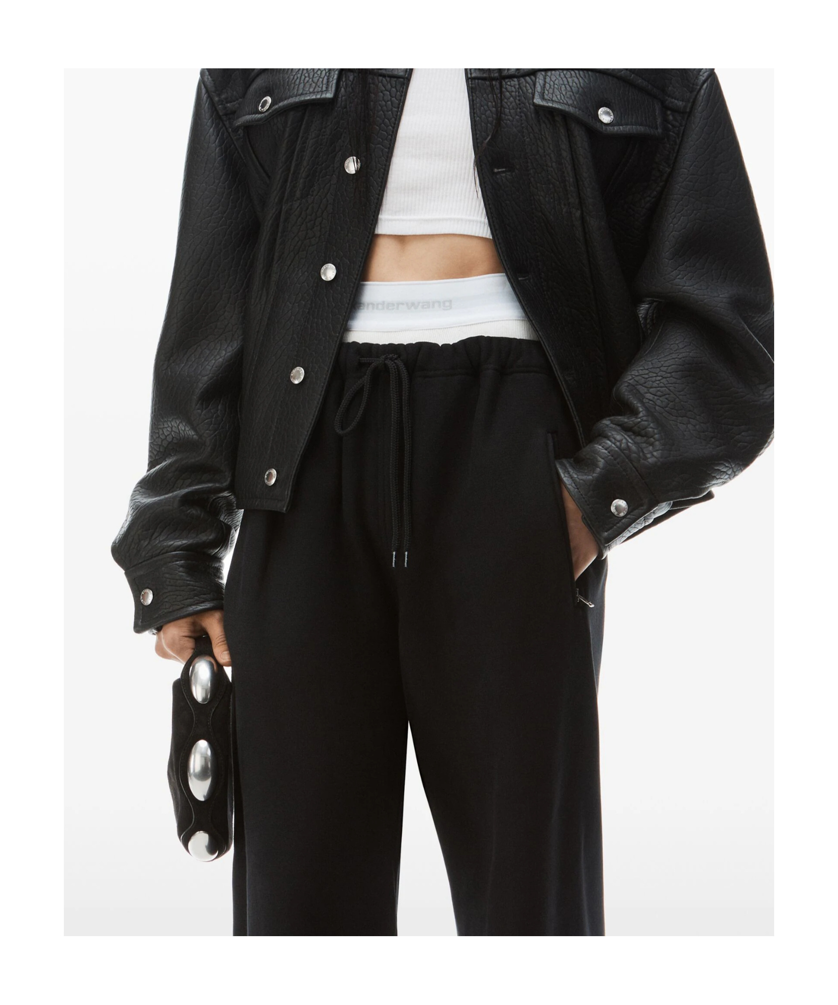 Alexander Wang Dome Circular Top Handle Bag In Black