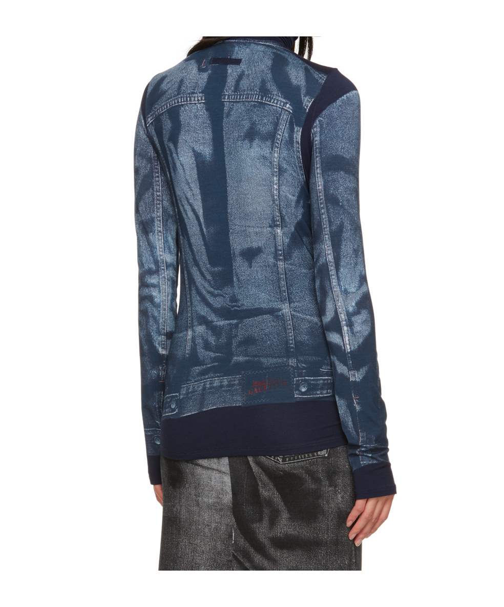 Jean Paul Gaultier Blue Trompe L'œil Turtleneck