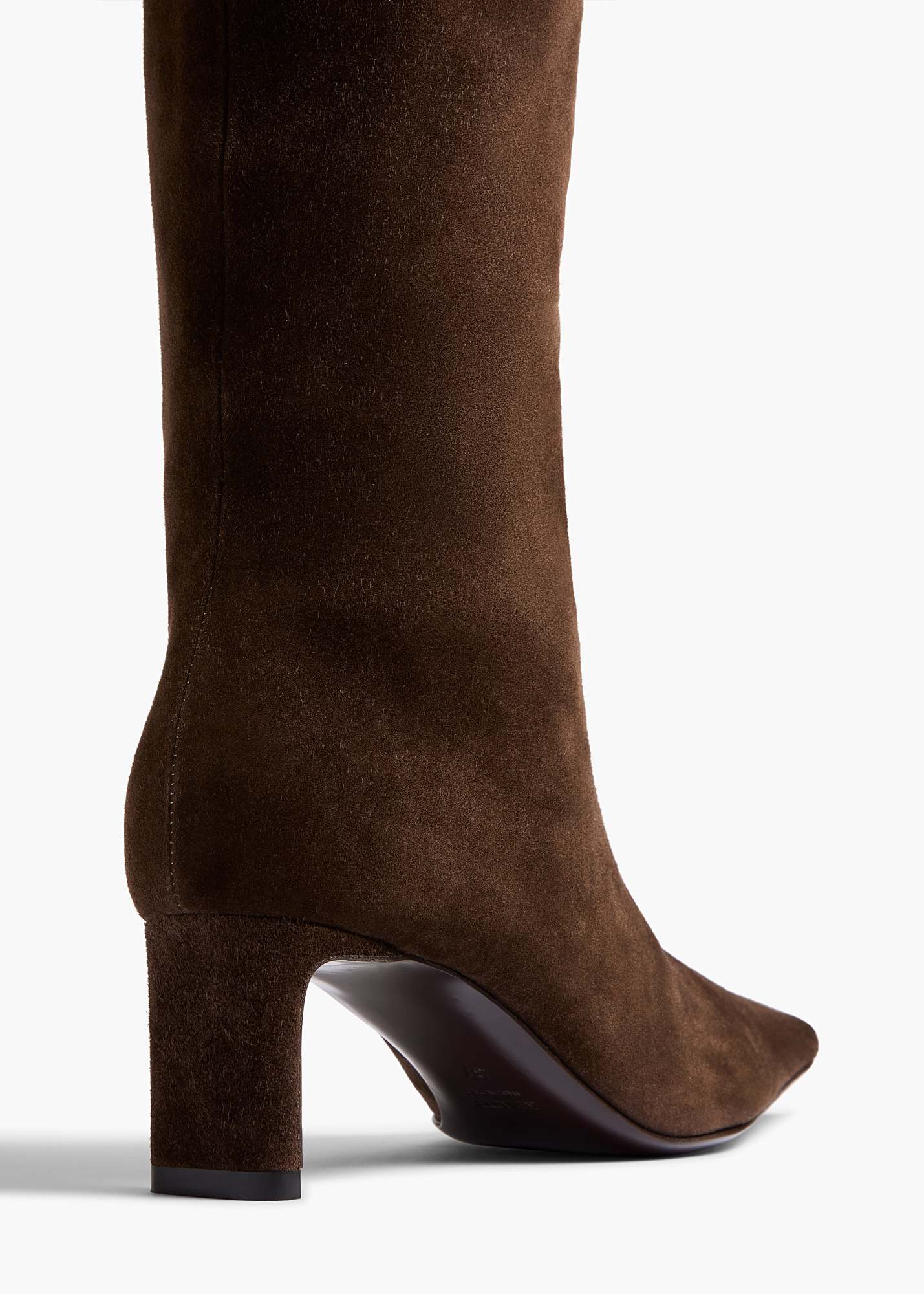 Khaite Ona Suede Stiletto Knee Boots In Brown