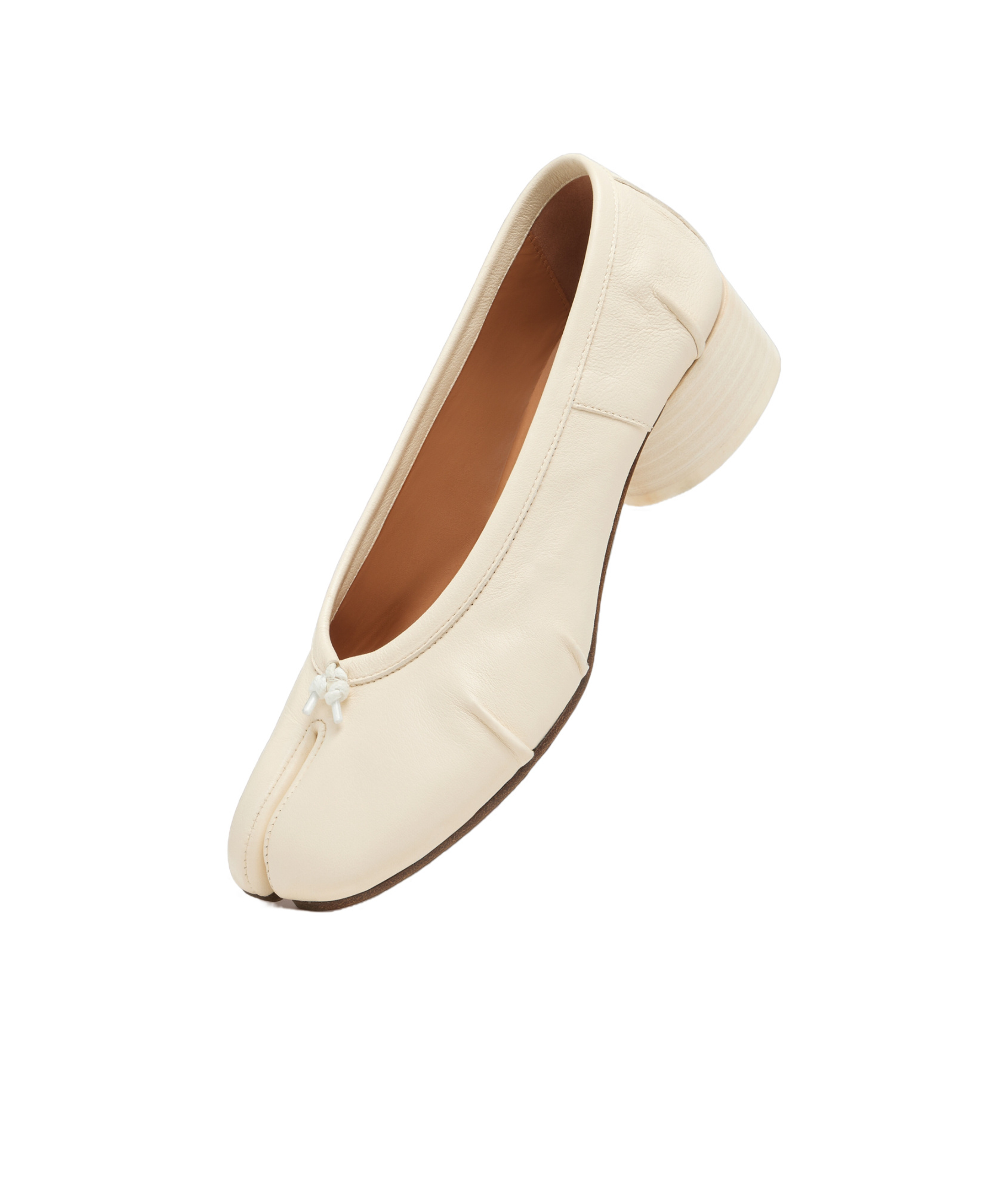 Maison Margiela Mm22 Leather Marylin Pumps With Spool Heel 5cm In White