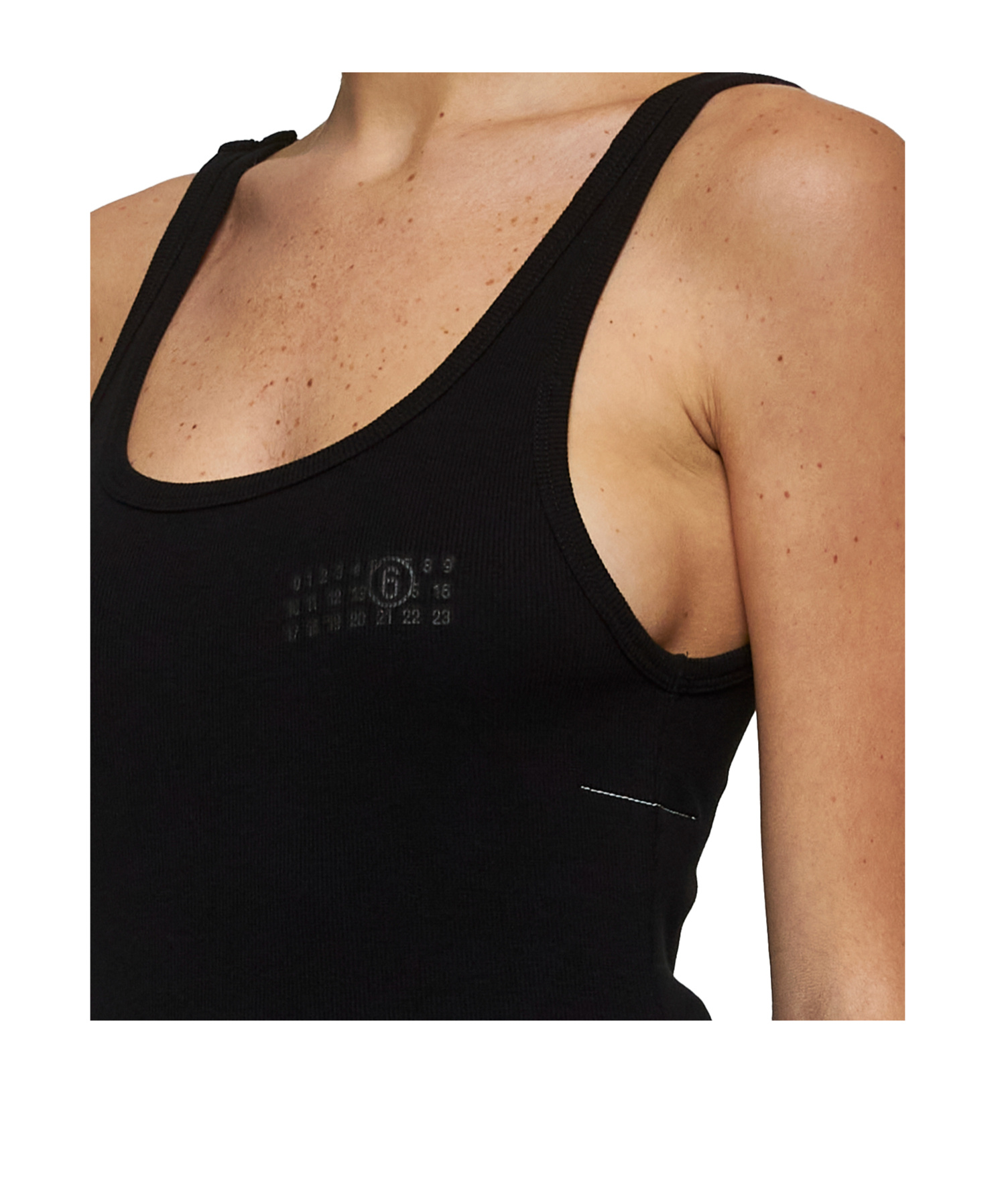 Mm6 Maison Margiela Strap-detail Tank Top In Black