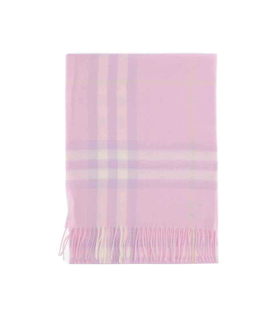 Burberry Checked Cashmere Scarf In Pink