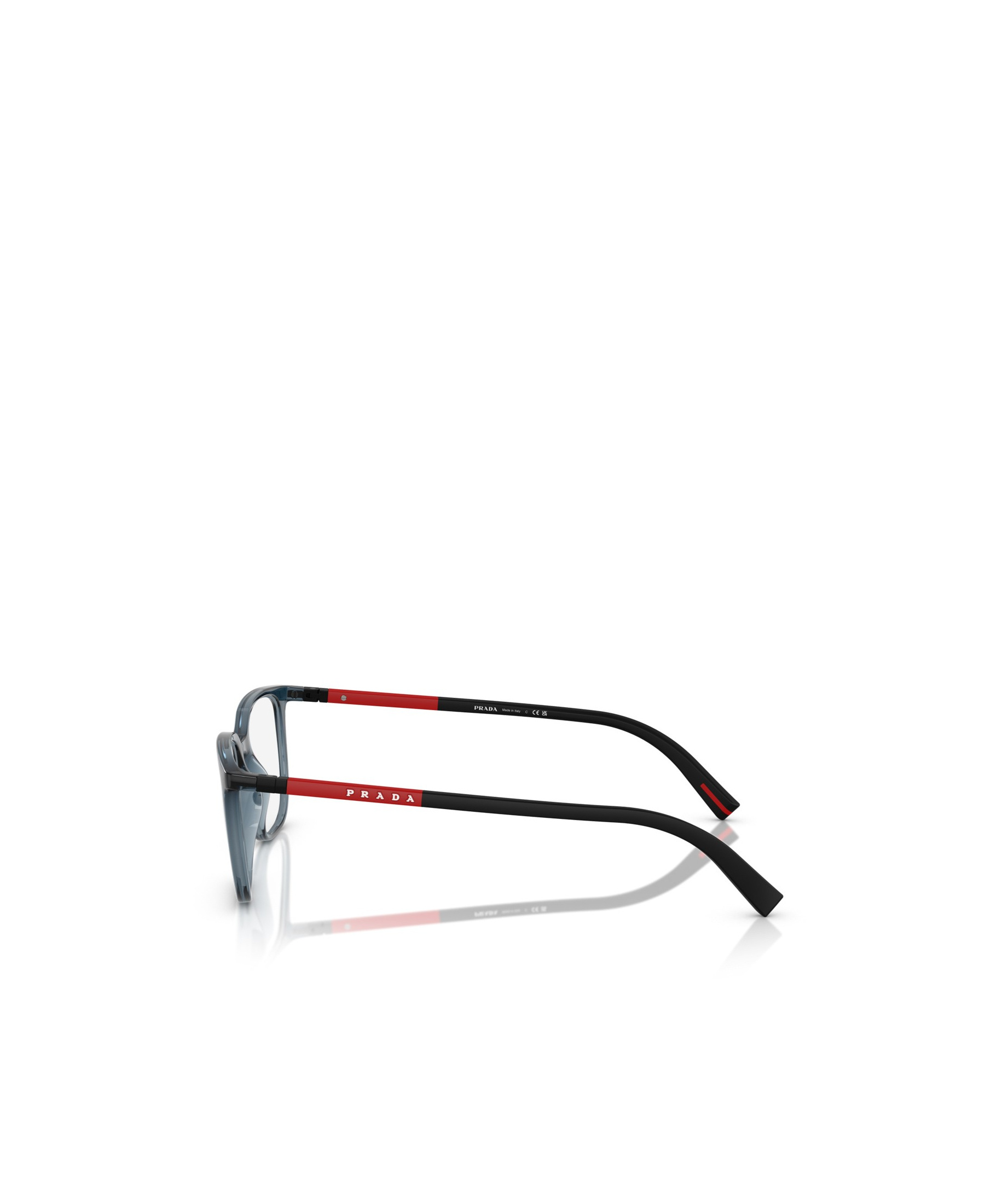 Prada Linea Rossa Ps 04rv Czh1o1 Blu Trasparente Glasses In Gray