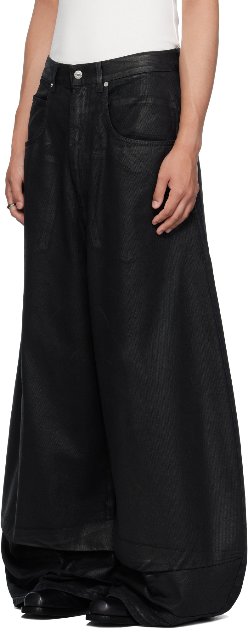 Lu'u Dan Coated Double Xl Jeans In Black