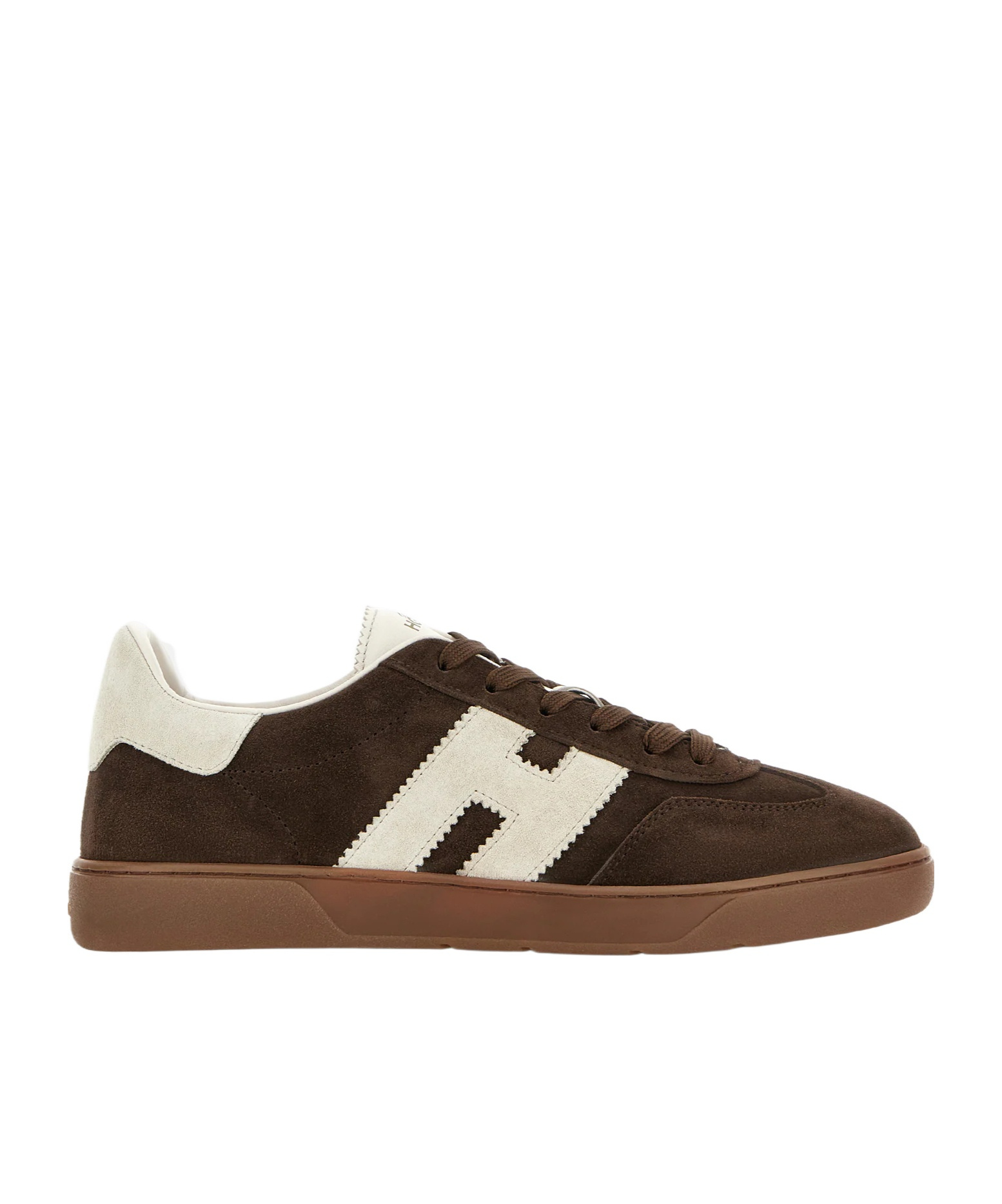 Hogan Rubber Sole Suede Finish Sneakers In Brown