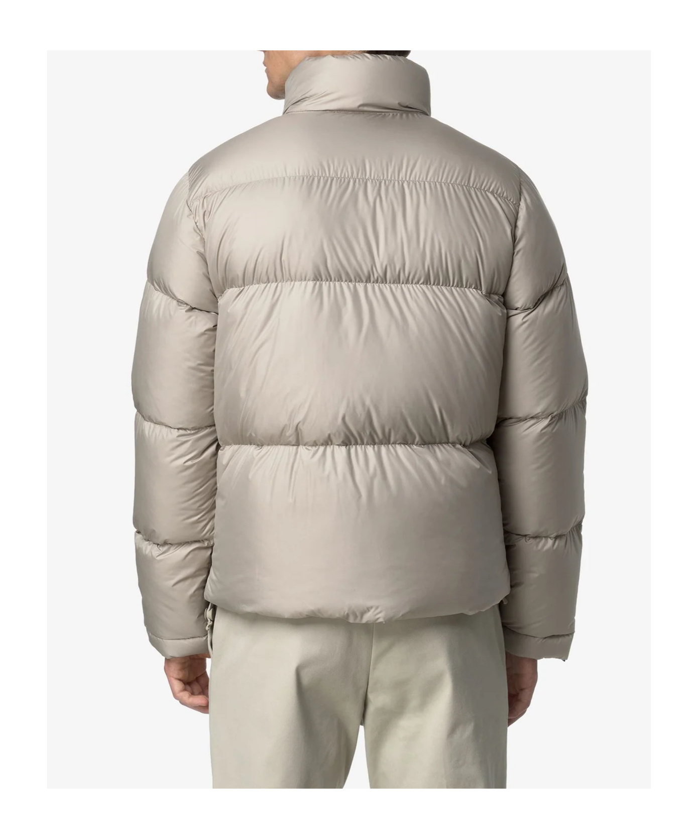 K-way Padded Quilted Bomber Jacket Pockets In Gray