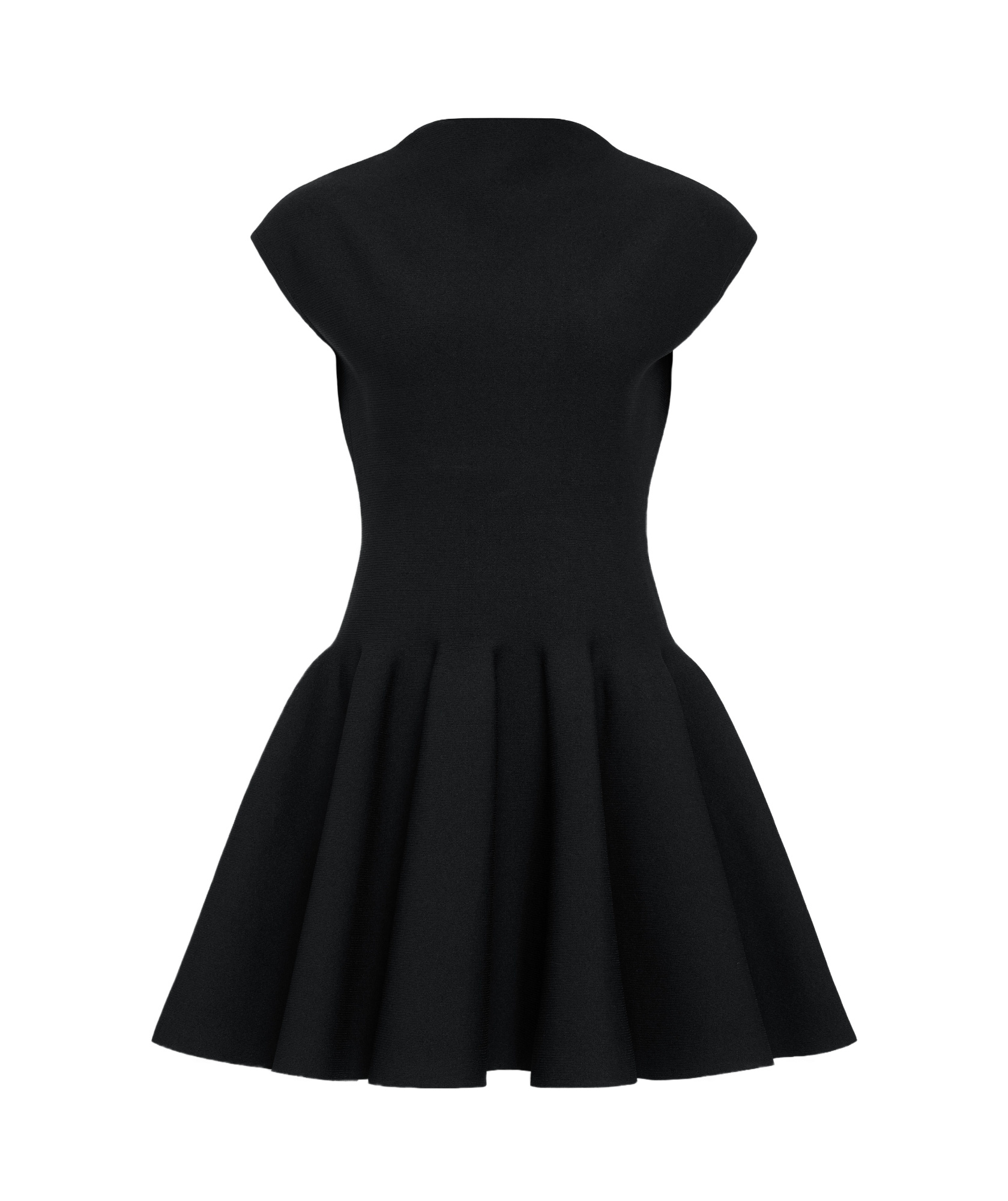 Shop Alaïa Knit Skater Dress In Black