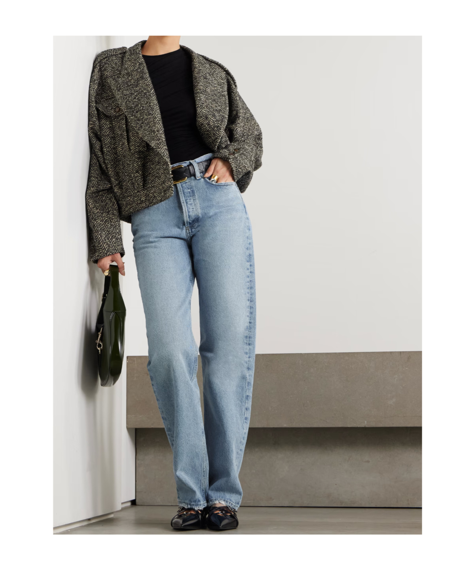 Agolde High Waist Straight Jeans In Blue