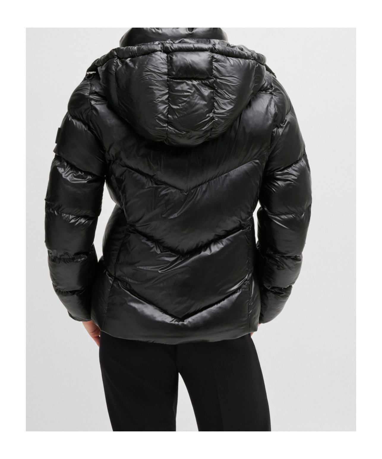Hugo Boss Water-repellent Padded Jacket With Adjustable Hood In Black